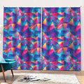 Colorful Geometric Mosaic Print Pencil Pleat Curtains