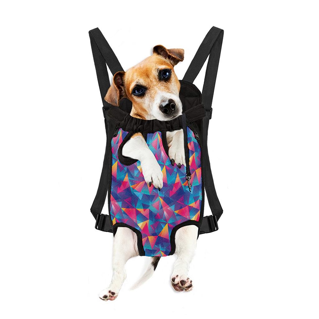 Colorful Geometric Mosaic Print Pet Carrier Backpack