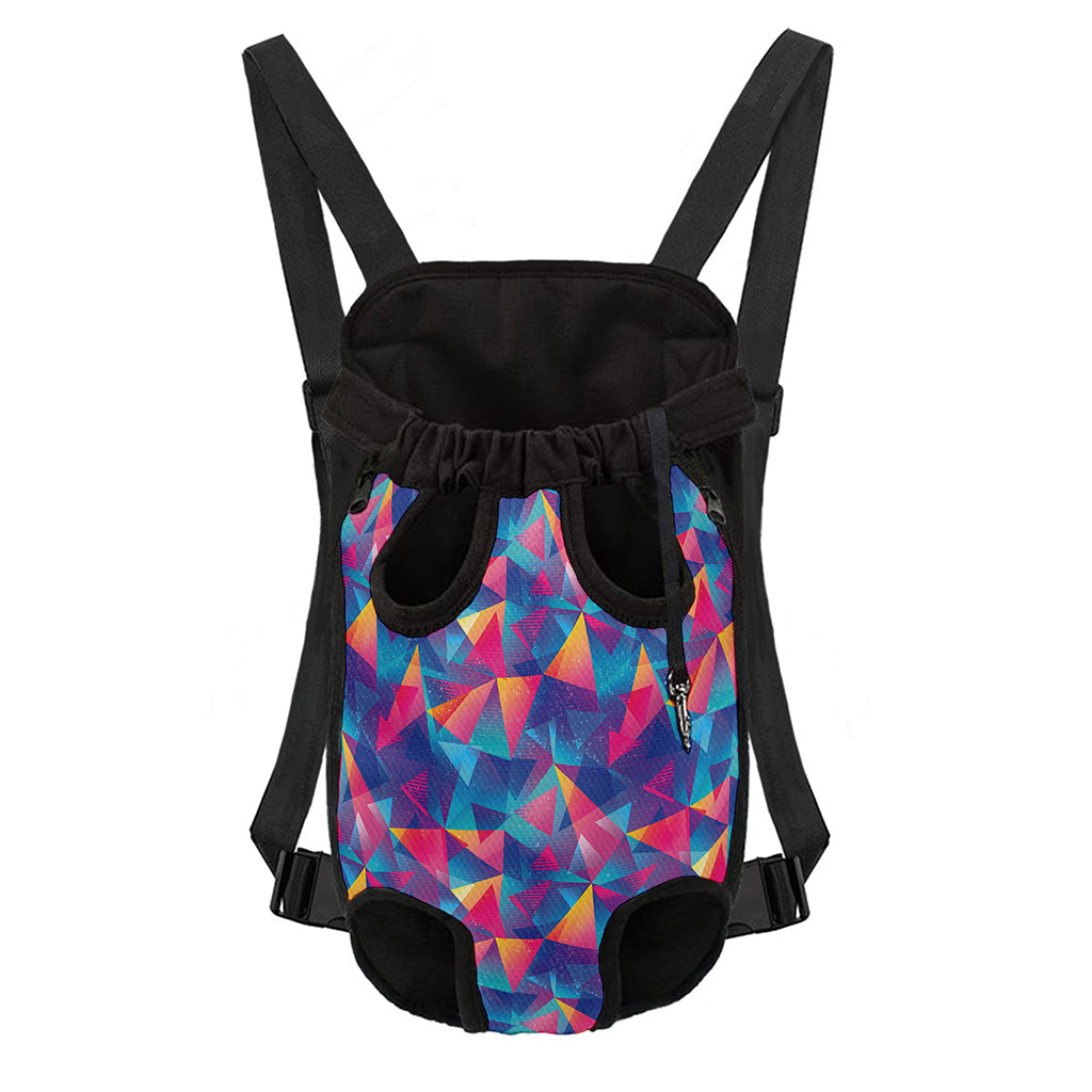 Colorful Geometric Mosaic Print Pet Carrier Backpack
