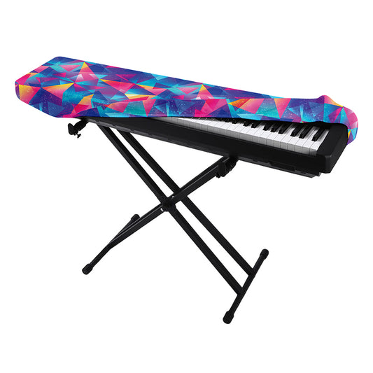 Colorful Geometric Mosaic Print Piano Keyboard Cover