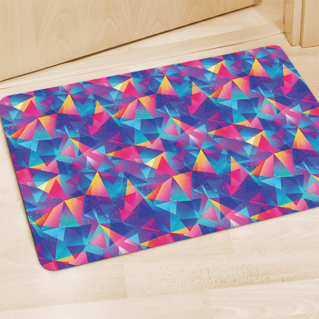 Colorful Geometric Mosaic Print Polyester Doormat