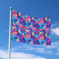 Colorful Geometric Mosaic Print Polyester Flag