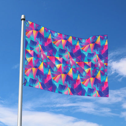 Colorful Geometric Mosaic Print Polyester Flag