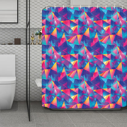 Colorful Geometric Mosaic Print Polyester Shower Curtain