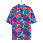 Colorful Geometric Mosaic Print Rayon Hawaiian Shirt