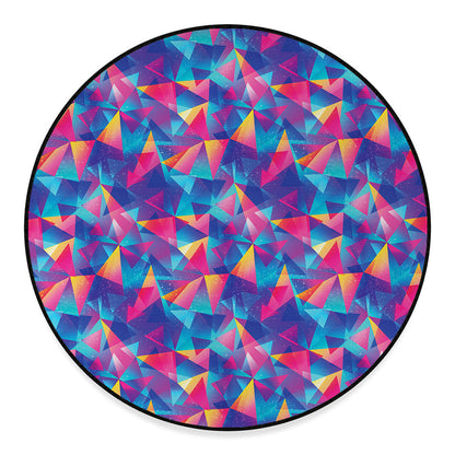 Colorful Geometric Mosaic Print Round Floor Mat