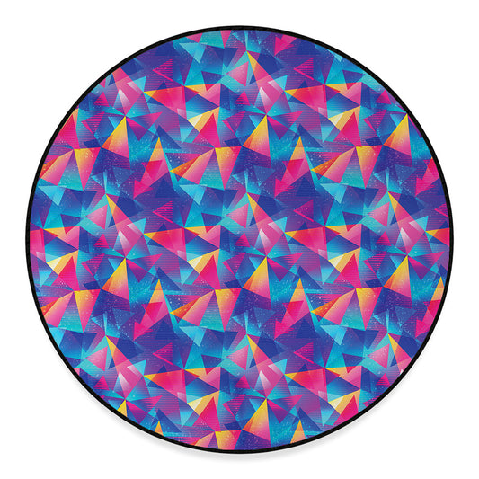Colorful Geometric Mosaic Print Round Floor Mat