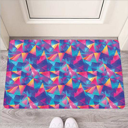 Colorful Geometric Mosaic Print Rubber Doormat