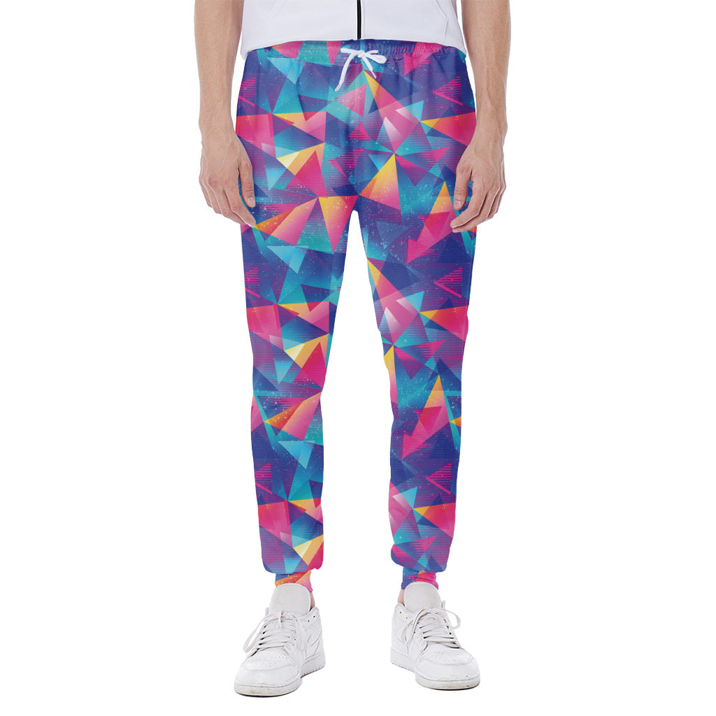 Colorful Geometric Mosaic Print Scuba Joggers