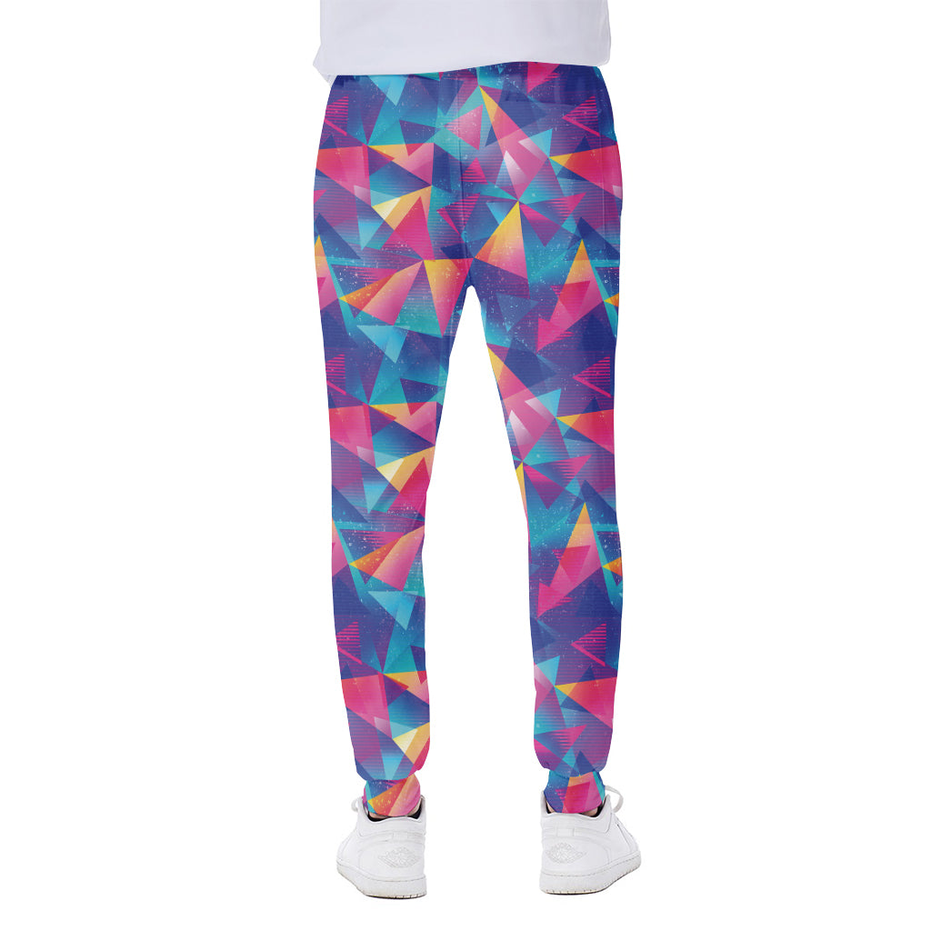 Colorful Geometric Mosaic Print Scuba Joggers