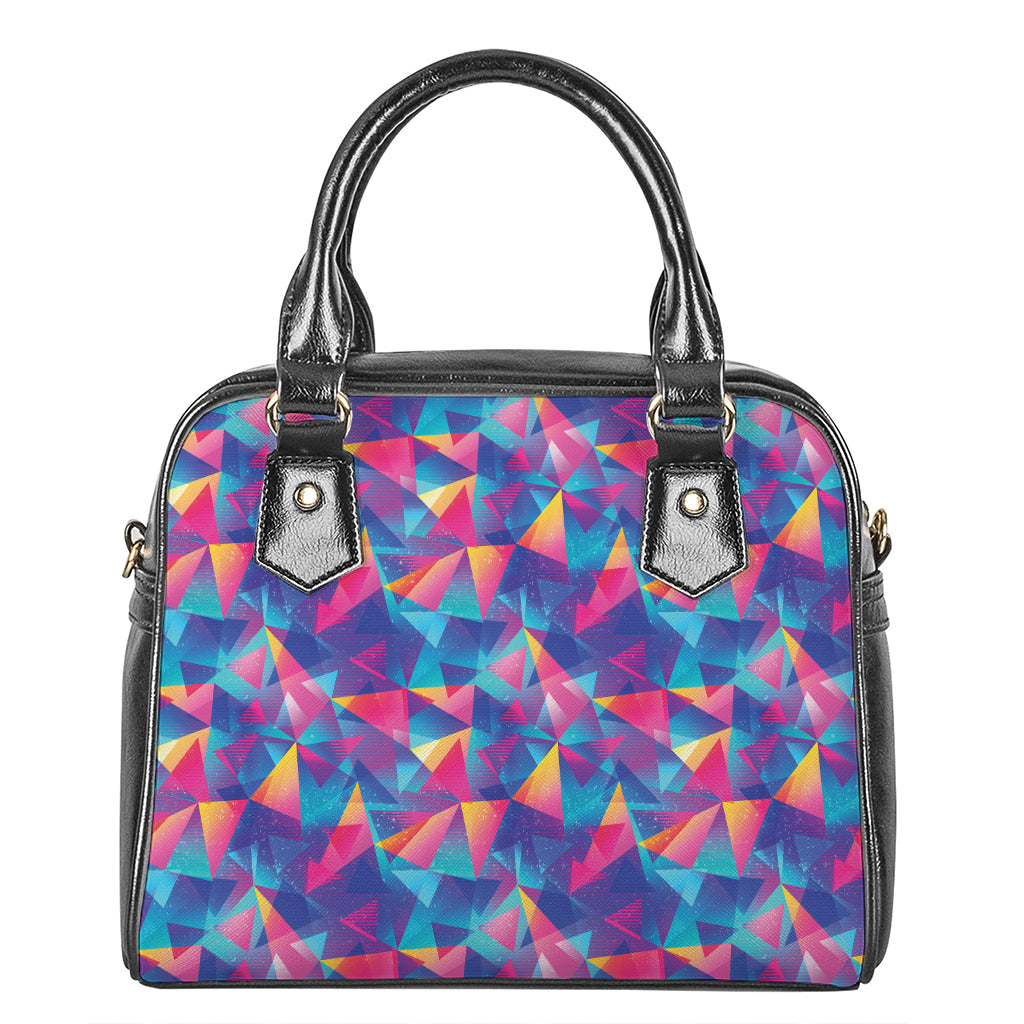 Colorful Geometric Mosaic Print Shoulder Handbag