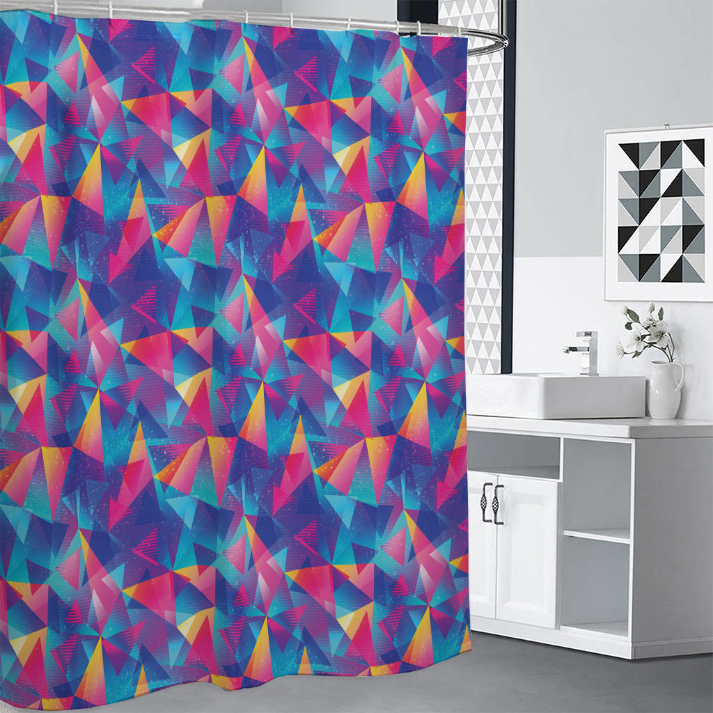 Colorful Geometric Mosaic Print Shower Curtain