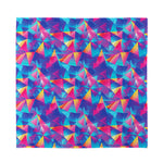 Colorful Geometric Mosaic Print Silk Bandana