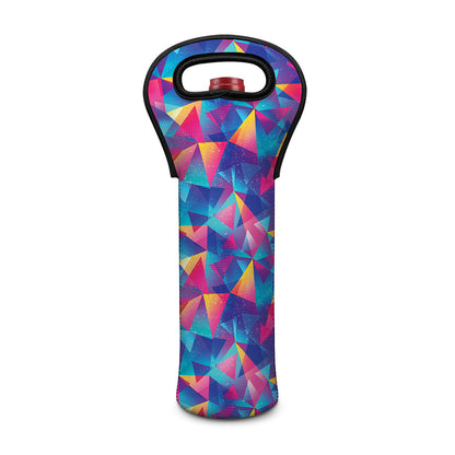 Colorful Geometric Mosaic Print Single Neoprene Wine Tote