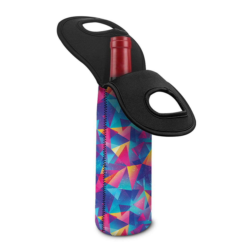 Colorful Geometric Mosaic Print Single Neoprene Wine Tote
