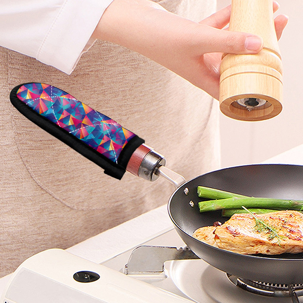 Colorful Geometric Mosaic Print Skillet Handle Cover