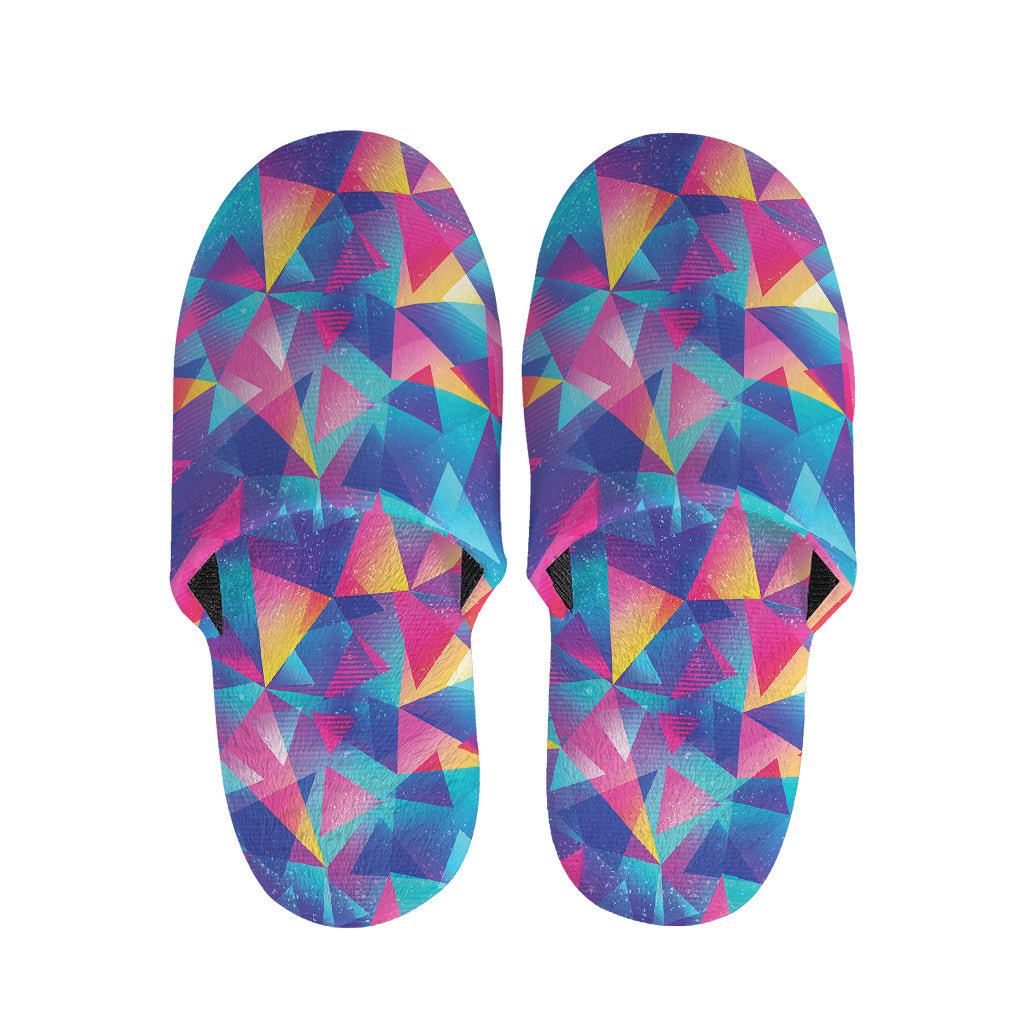 Colorful Geometric Mosaic Print Slippers