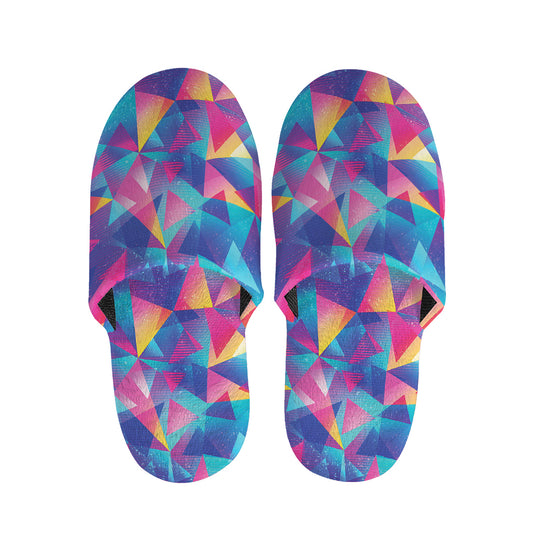 Colorful Geometric Mosaic Print Slippers
