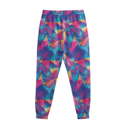 Colorful Geometric Mosaic Print Sweatpants
