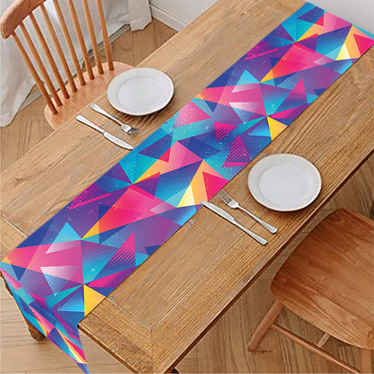 Colorful Geometric Mosaic Print Table Runner