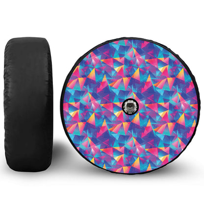 Colorful Geometric Mosaic Print Tire Cover With Camera Hole
