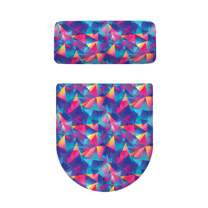 Colorful Geometric Mosaic Print Toilet Lid And Tank Cover Set