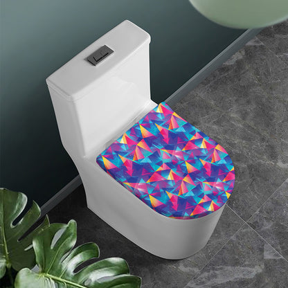 Colorful Geometric Mosaic Print Toilet Lid Cover