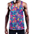 Colorful Geometric Mosaic Print Men's Workout Tank Top