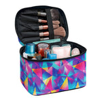 Colorful Geometric Mosaic Print Travel Makeup Bag