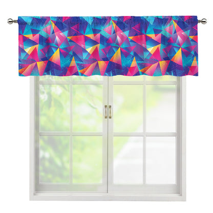 Colorful Geometric Mosaic Print Window Valance