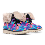 Colorful Geometric Mosaic Print Winter Boots
