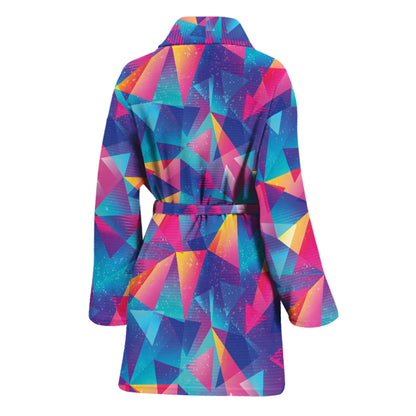 Colorful Geometric Mosaic Print Women's Bathrobe