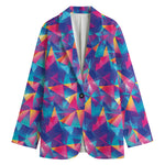 Colorful Geometric Mosaic Print Women's Blazer