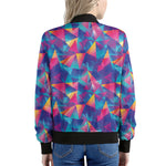 Colorful Geometric Mosaic Print Women's Bomber Jacket