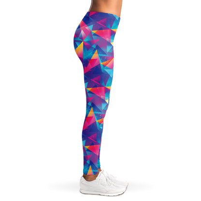Colorful Geometric Mosaic Print Women's Leggings