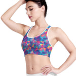 Colorful Geometric Mosaic Print Women's Sports Bra