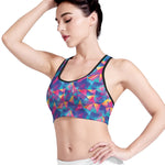 Colorful Geometric Mosaic Print Women's Sports Bra