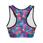 Colorful Geometric Mosaic Print Women's Sports Bra