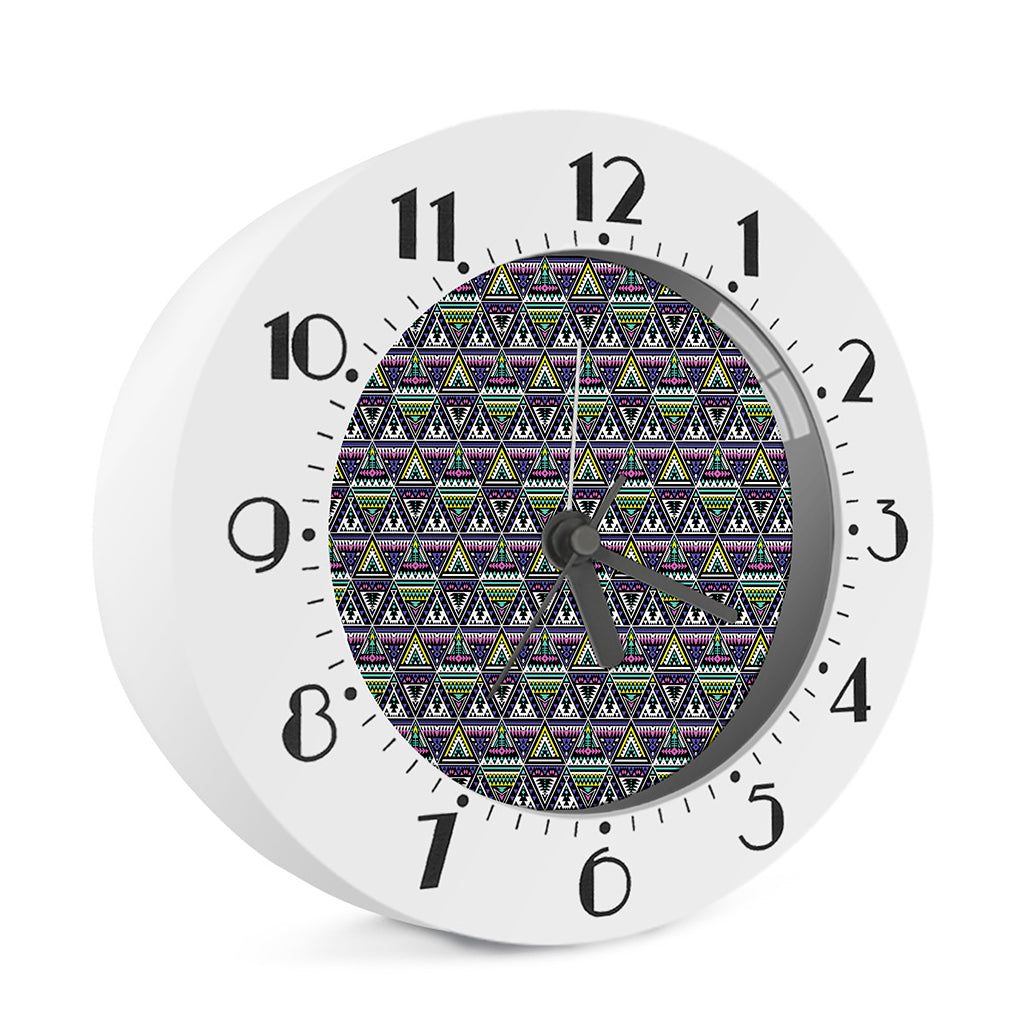 Colorful Geometric Native Navajo Print Alarm Clock