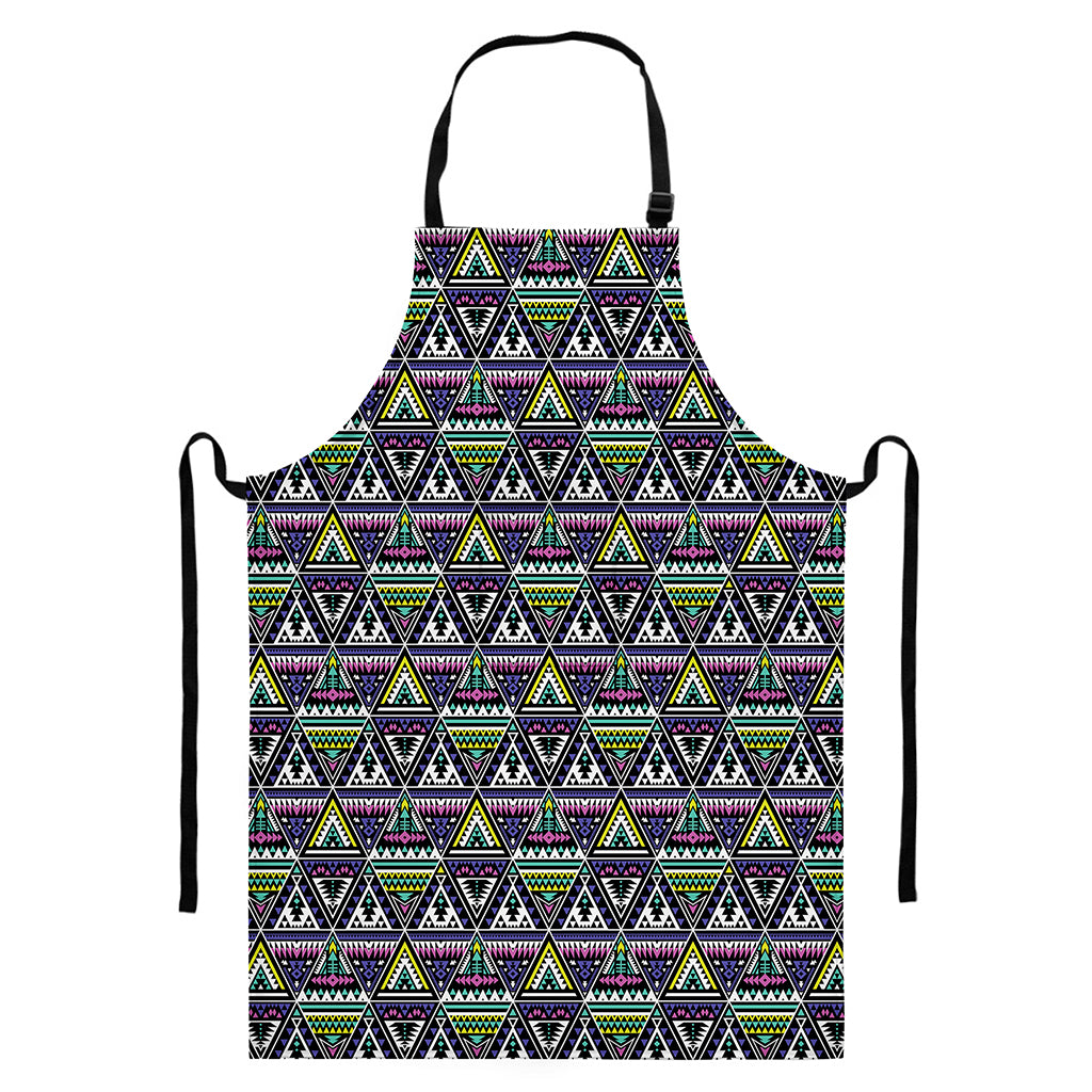 Colorful Geometric Native Navajo Print Bib Apron With Pocket