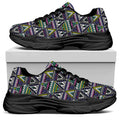 Colorful Geometric Native Navajo Print Black Chunky Shoes