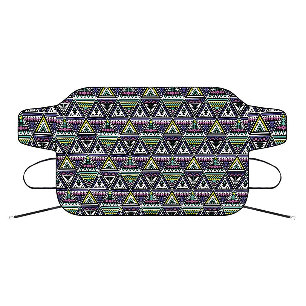 Colorful Geometric Native Navajo Print Car Windshield Snow Cover