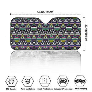 Colorful Geometric Native Navajo Print Car Windshield Sun Shade