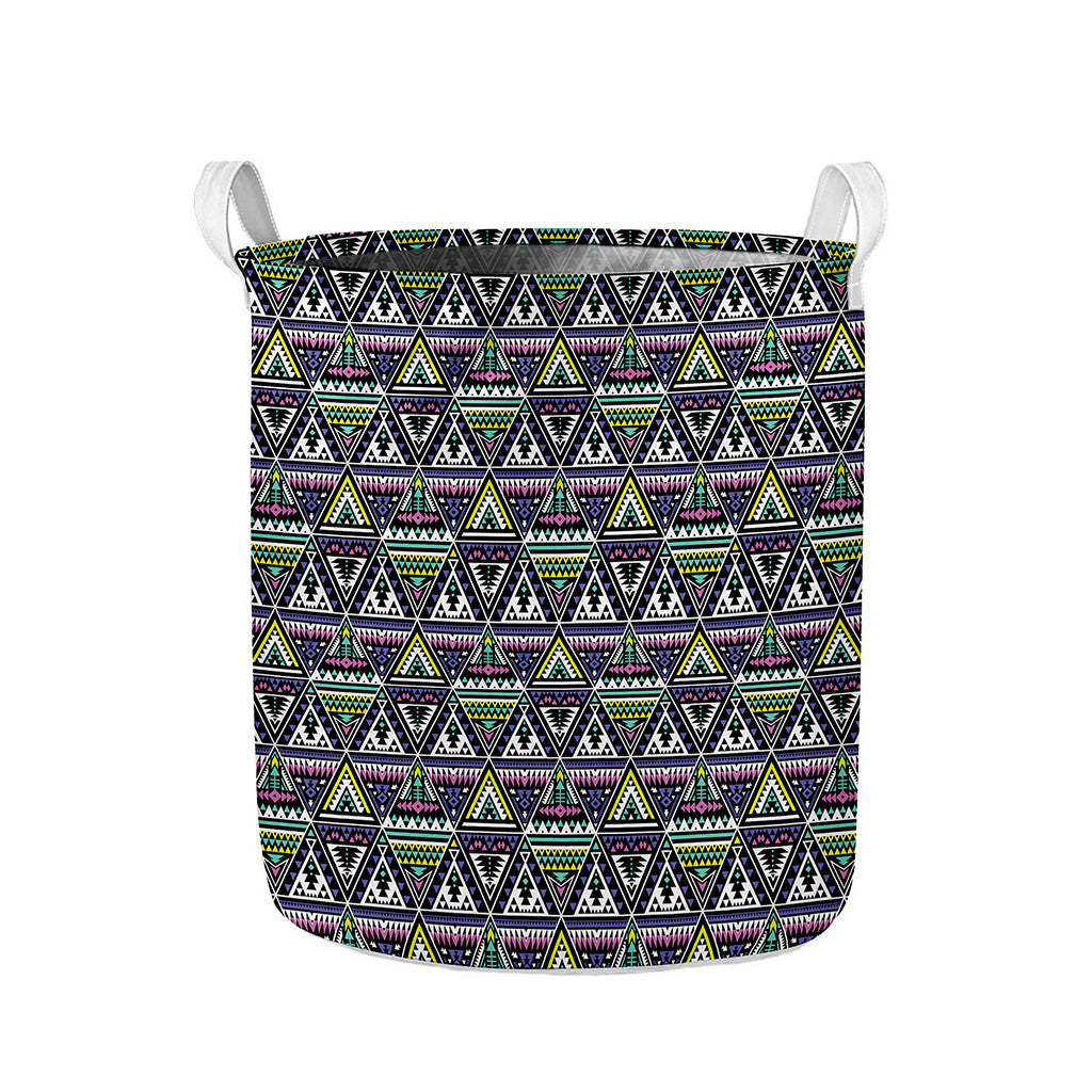 Colorful Geometric Native Navajo Print Collapsible Laundry Basket