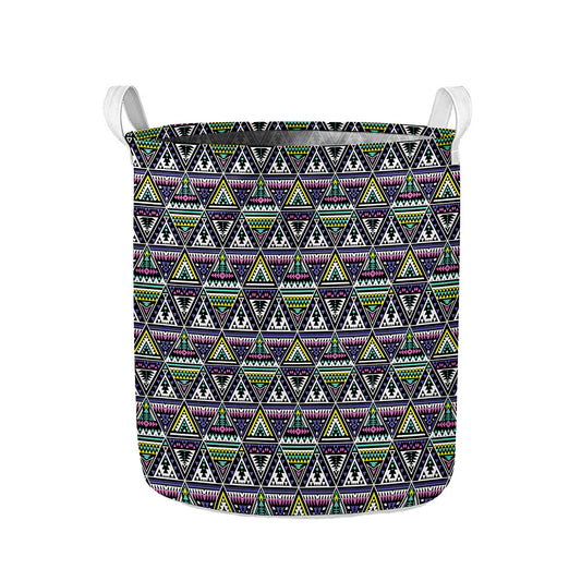Colorful Geometric Native Navajo Print Collapsible Laundry Basket