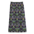 Colorful Geometric Native Navajo Print Cotton Front Slit Maxi Skirt