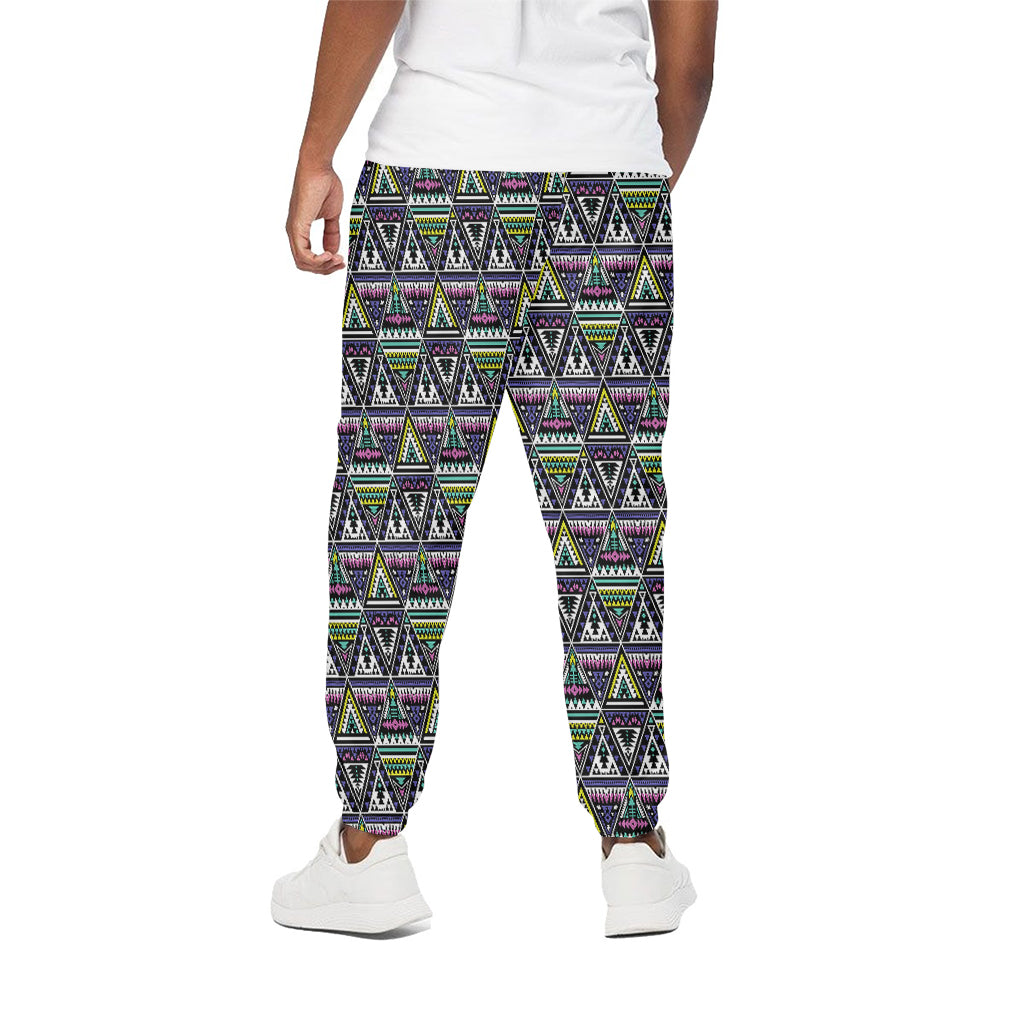 Colorful Geometric Native Navajo Print Cotton Pants