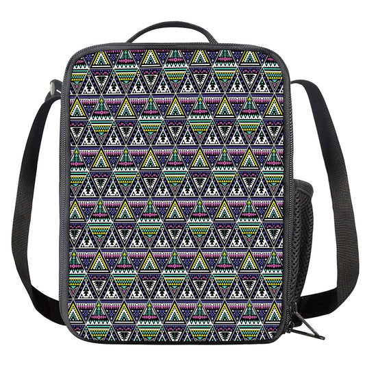Colorful Geometric Native Navajo Print Crossbody Lunch Bag