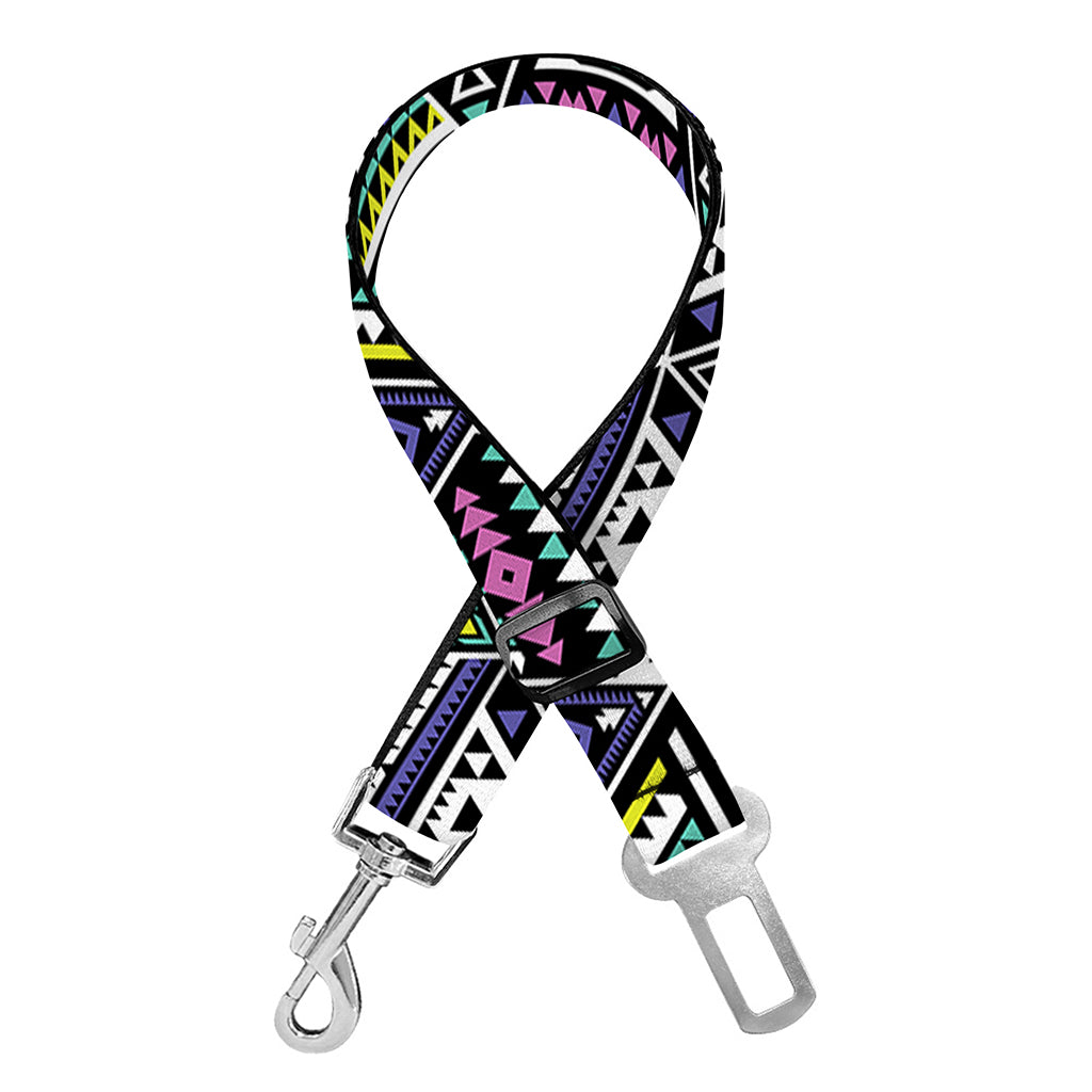 Colorful Geometric Native Navajo Print Dog Seat Belt