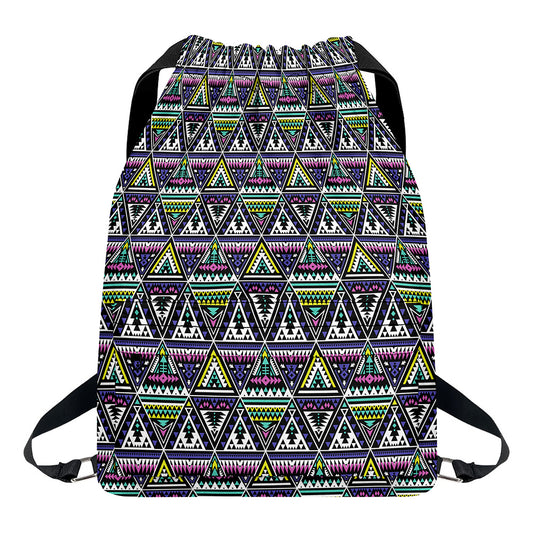 Colorful Geometric Native Navajo Print Drawstring Backpack
